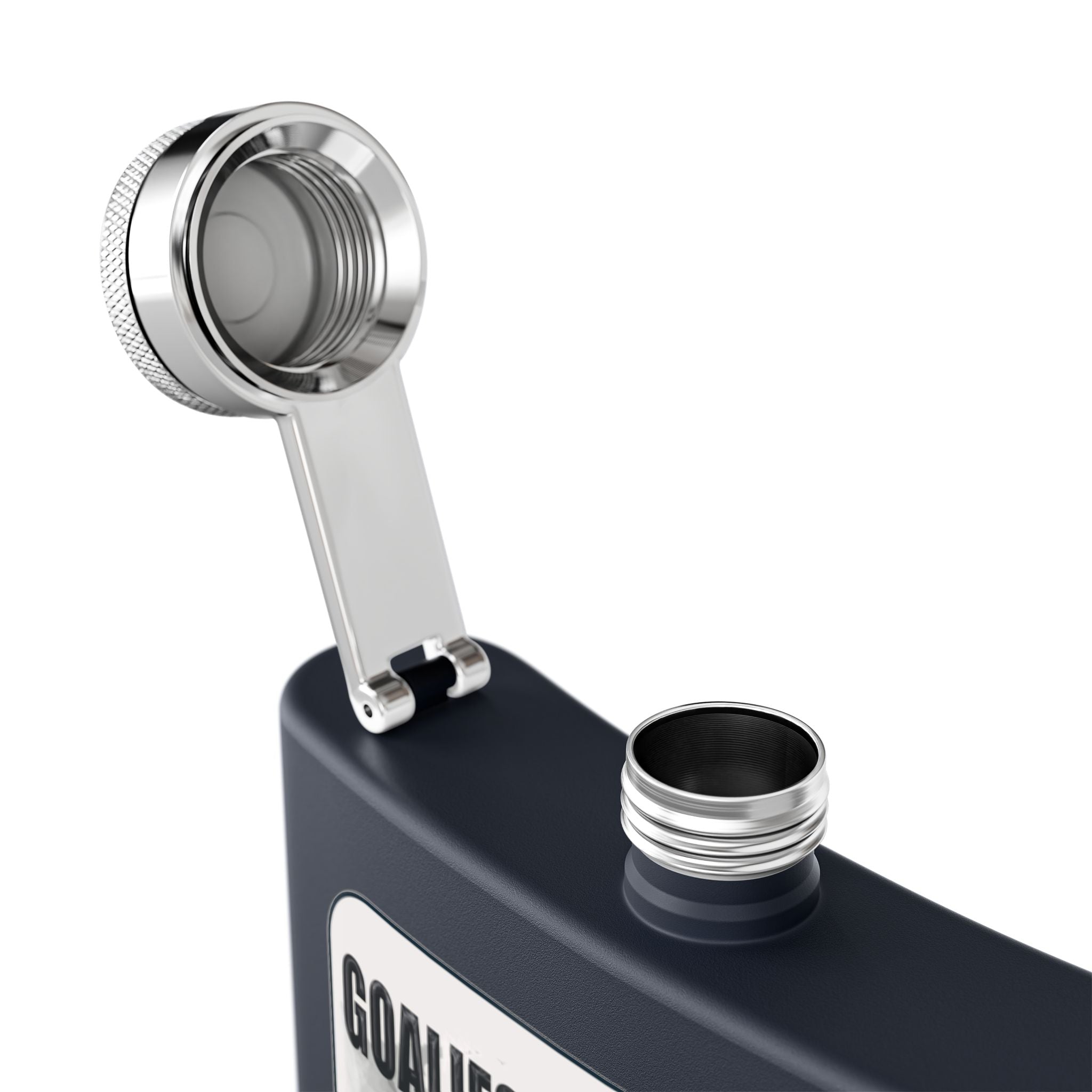 6oz Stainless Steel Flask – 'Goalies Do It With a Bigger Stick'
